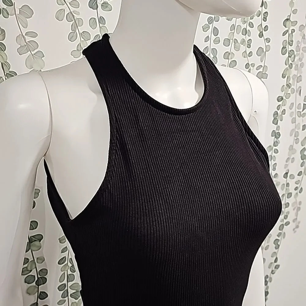 NWOT Lulu's Favorite Idea Black Ribbed Backless Bodycon Mini Dress - Picture 4 of 10